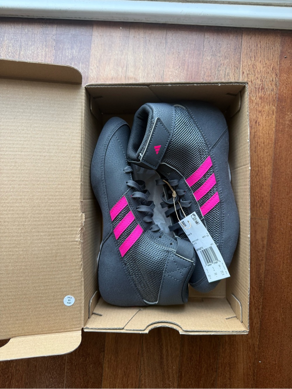 Adidas Gray & Pink Women's High-Top Sneakers